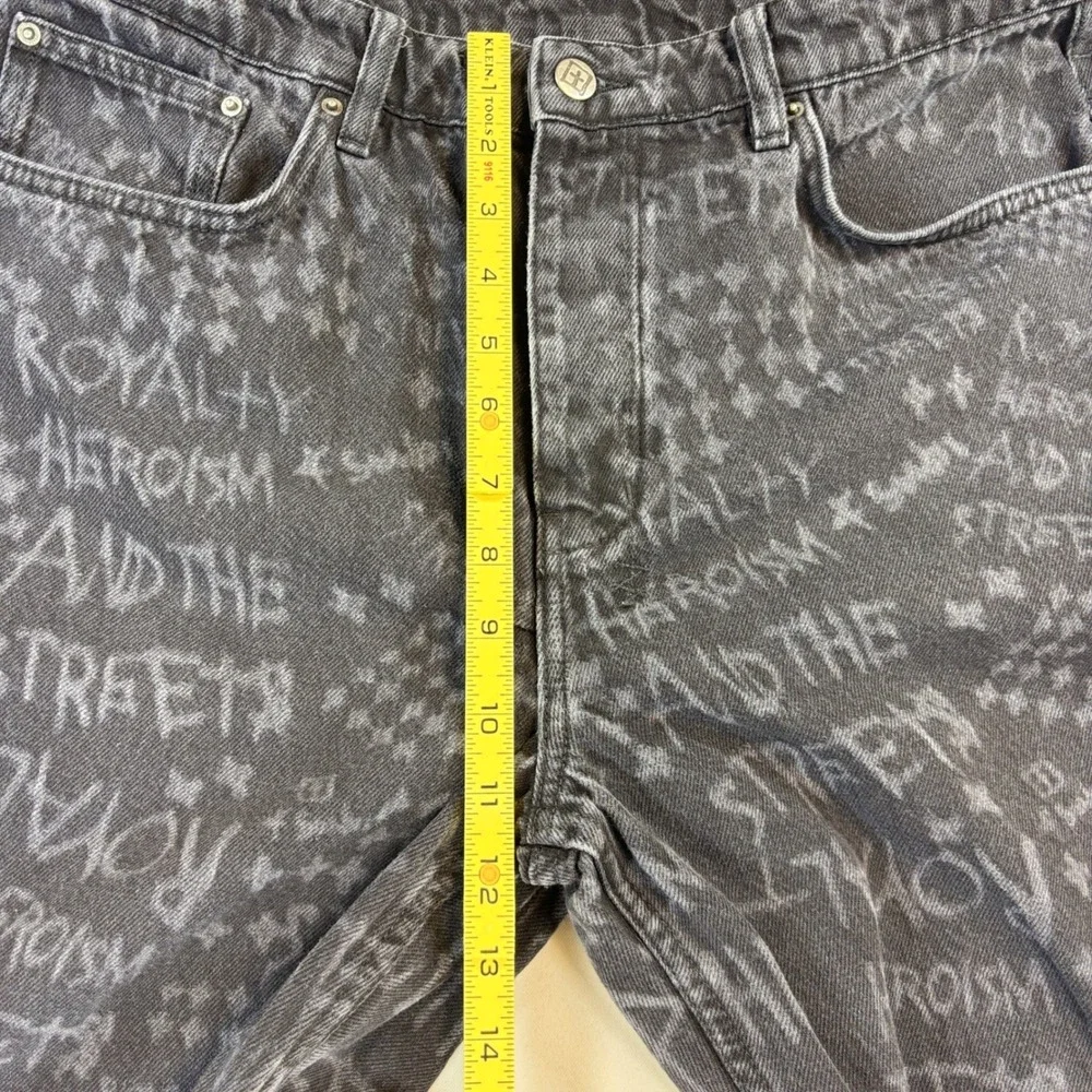 Ksubi Anti K Heroism Jeans Men's 34x30 Black Relaxed All Over Print Gaphic Denim